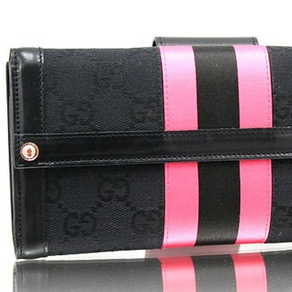 gucci wallet black with stripe